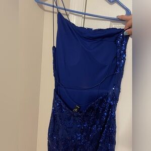 Sequin blue prom dress